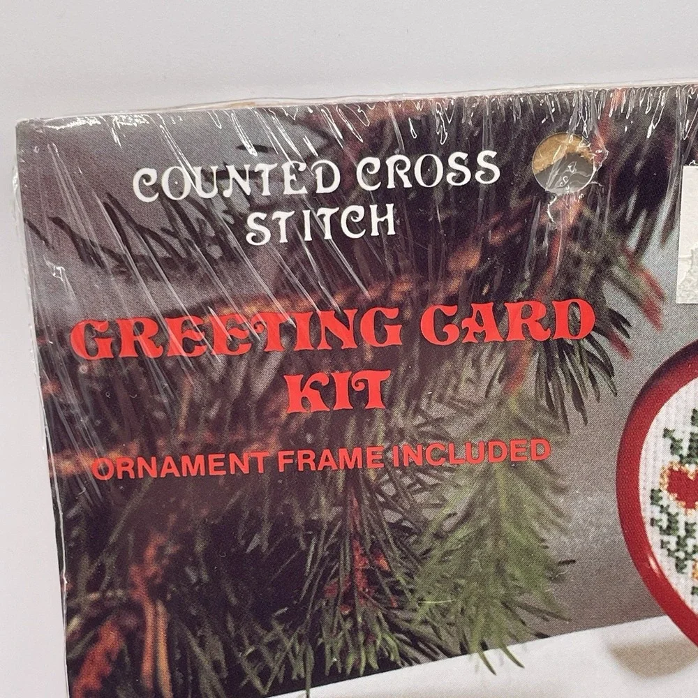 Vintage New Berlin Co Friends Make Christmas Merry Cross Stitch Card Kit 30502